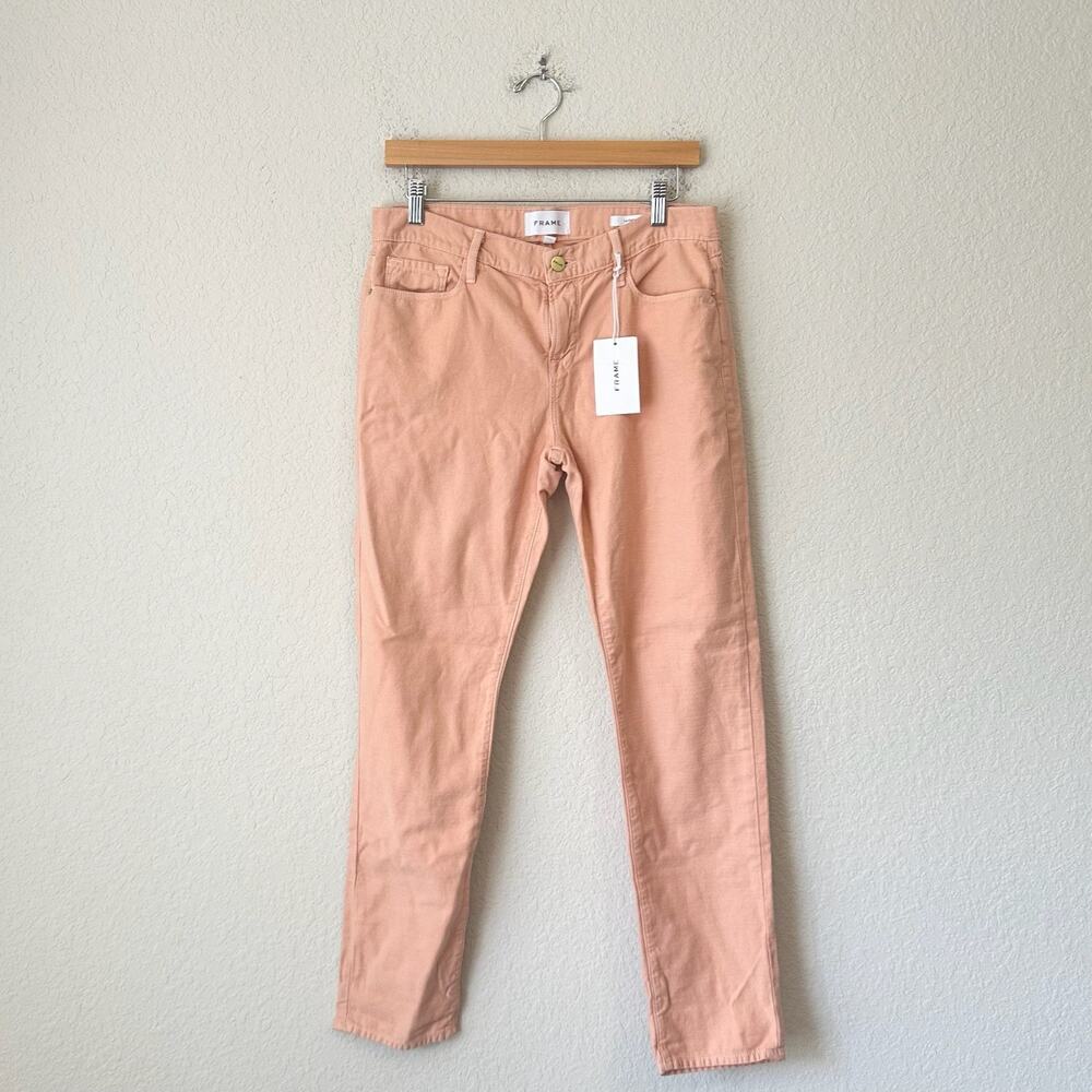FRAME Le Garcon Jeans Washed Clay Mid Rise Straight Fit Travel NWT